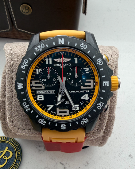No Reserve - Breitling Endurance Pro 44MM Quartz Black Dial Rubber Strap (X82310)