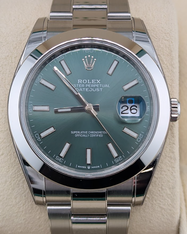 2022 Rolex Datejust 41MM Green Dial Oyster Bracelet (126300)