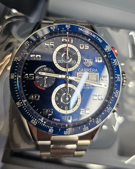 Tag Heuer Carrera Calibre 16 43MM Blue Dial Steel Bracelet (CV2A1V)