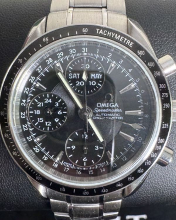 2012 Omega Speedmaster Day-Date 40MM Black Dial Steel Bracelet (3220.50.00)