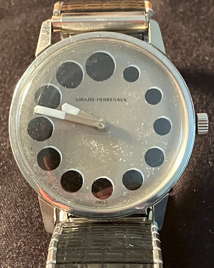 1969 Girard Perregaux 1966 "Lunar Dot" 34.5MM Silver "Playboy Moon" Dial Aftermarket Steel Bracelet (9034)