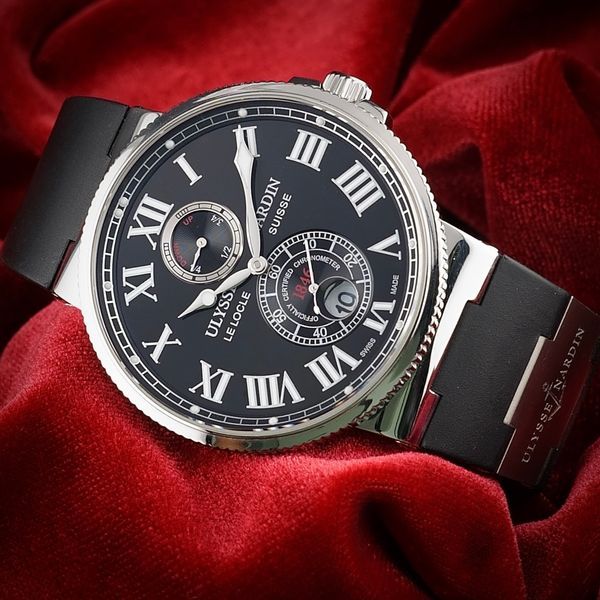 2013 Ulysse Nardin Marine Chronometer 43MM Black Dial Rubber Strap (263-67)