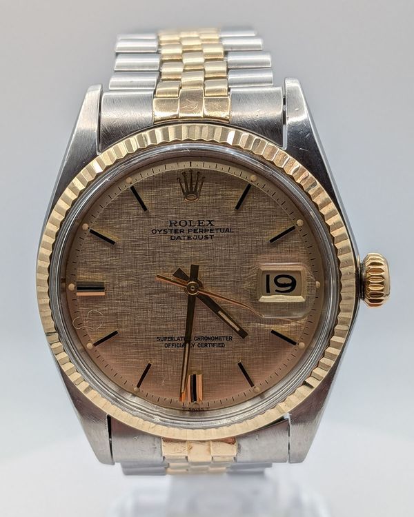 Rolex Datejust 36MM Champagne "Linen" Dial Two-Tone Jubilee Bracelet (1601)