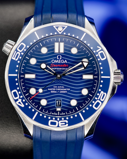 No Reserve - 2025 Omega Seamaster Diver 300M 42MM Blue Dial Rubber Strap (210.32.42.20.03.001)