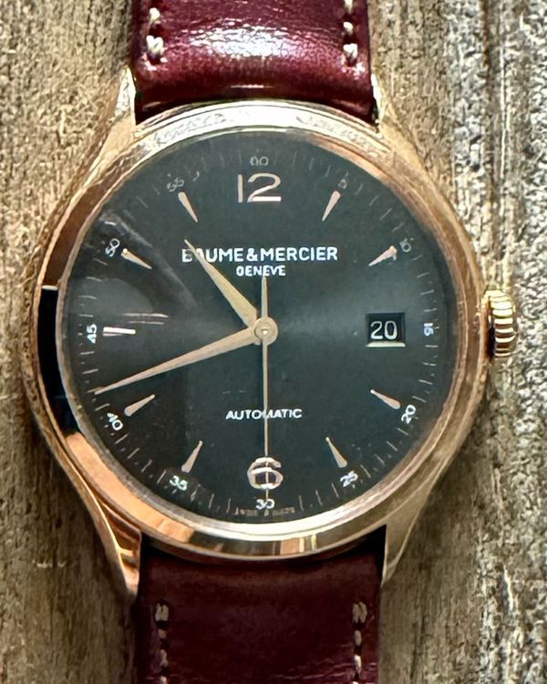 No Reserve - Baume & Mercier Clifton 41MM Grey Dial Leather Strap (10059)