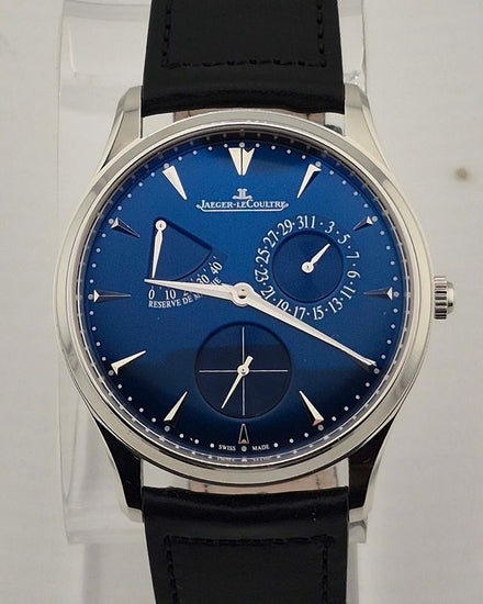 No Reserve - 2020 Jaeger-LeCoultre Master Ultra Thin Power Reserve 39MM Blue Dial Leather Strap (Q1378480)
