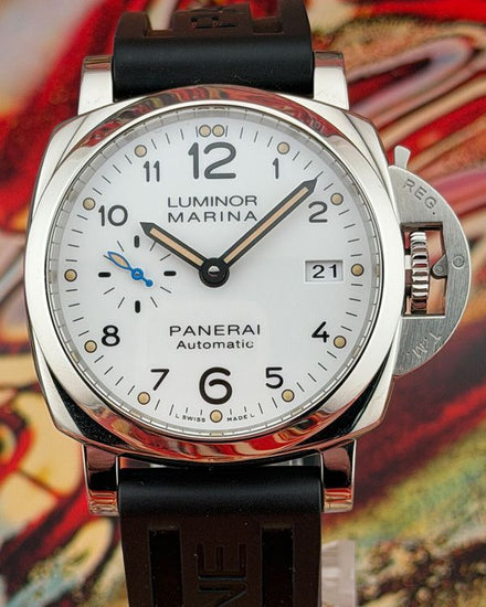 No Reserve - 2019 Panerai Luminor 1950 3 Days 42MM White Dial Rubber Strap (PAM01523)