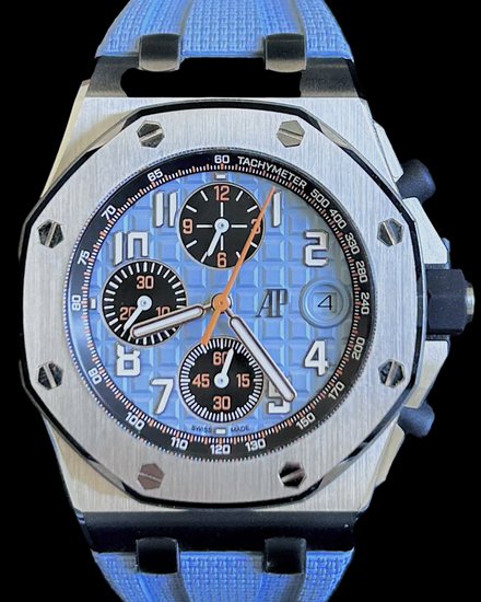 No Reserve - 2023 Audemars Piguet Royal Oak Offshore 42MM Ice Blue Dial Rubber Strap (26238ST.OO.A340CA.01)