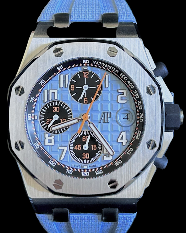 No Reserve - 2023 Audemars Piguet Royal Oak Offshore 42MM Ice Blue Dial Rubber Strap (26238ST.OO.A340CA.01)