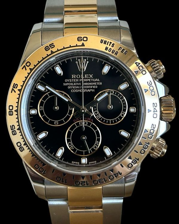 No Reserve - 2017 Rolex Cosmograph Daytona 40MM Black Dial Two-Tone Oyster Bracelet (116503)
