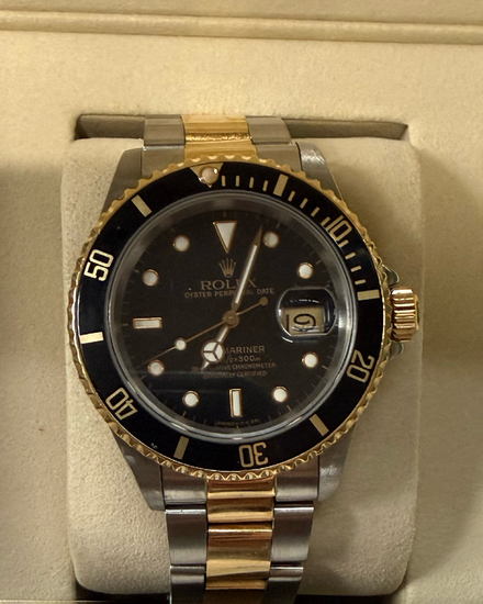 1989 Rolex Submariner Date 40MM Black Dial Two-Tone Oyster Bracelet (16613LN)
