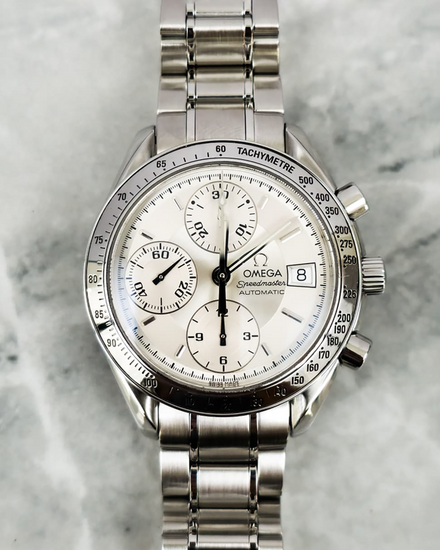 No Reserve - Omega Speedmaster Date 39MM Silver Dial Steel Bracelet (3513.30.00)