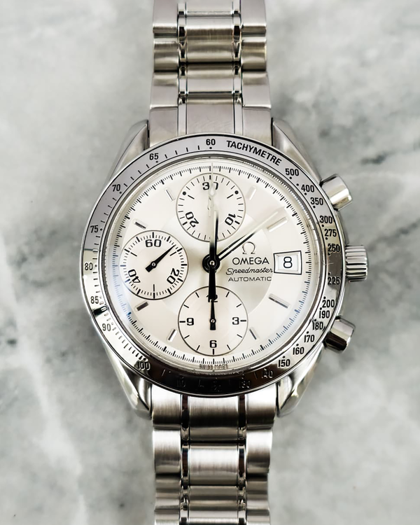 No Reserve - Omega Speedmaster Date 39MM Silver Dial Steel Bracelet (3513.30.00)