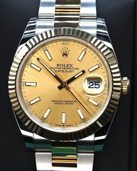 2025 Rolex Datejust 41MM Champagne Dial Two-Tone Oyster Bracelet (126333)