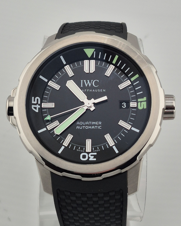No Reserve - 2016 IWC Schaffhausen Aquatimer 42MM Black Dial Rubber Strap (IW329001)