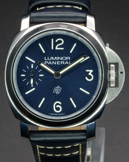 2024 Panerai Luminor Logo "Blu Mare" 44MM Blue Dial Leather Strap (PAM01085)