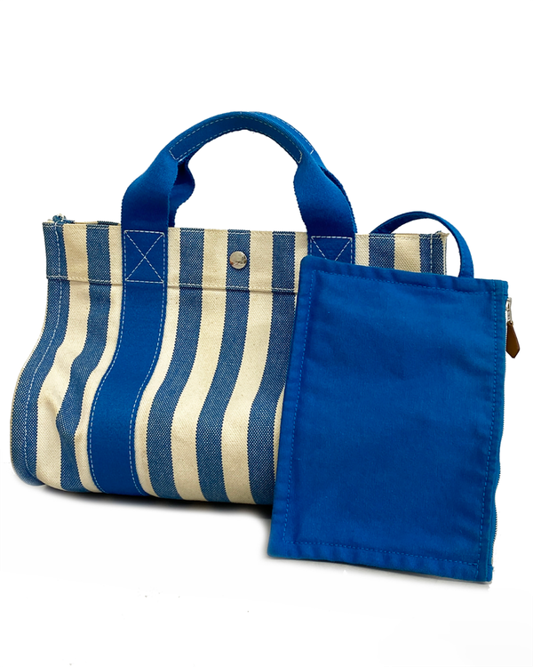 Hermès Accessories Cannes Tote Bag 10.62 x 13.18 x 6.69IN Canvas Silver-Tone Hardware Textile Strap (Cannes)