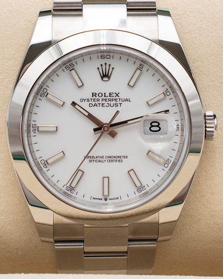 2026 Rolex Datejust 41MM White Dial Oyster Bracelet (126300)