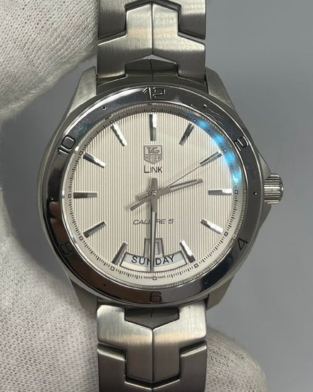 Tag Heuer Link Calibre 5 42MM Silver Dial Steel Bracelet (WAT2011)