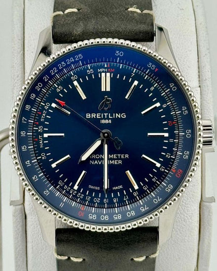 No Reserve - 2021 Breitling Navitimer 41MM Blue Dial Leather Strap (A17326161C1P1)