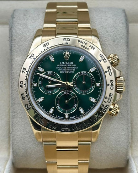 2017 Rolex Cosmograph Daytona "John Mayer" 40MM Green Dial Yellow Gold Oyster Bracelet (116508)