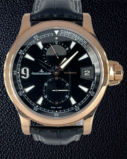 2012 Jaeger-LeCoultre Master Compressor GMT 41.5MM Black Dial Leather Strap (Q1732441)