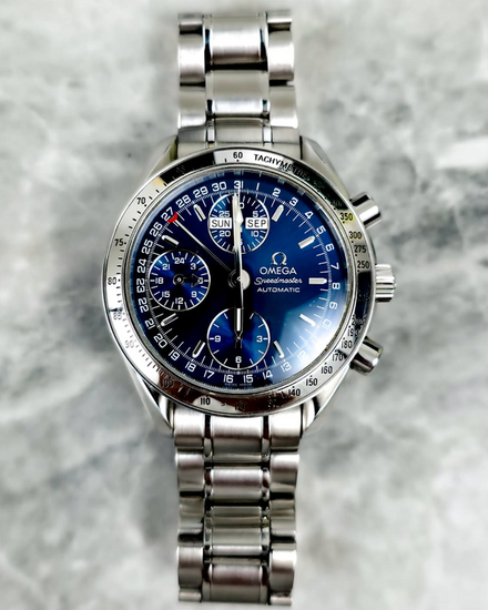 No Reserve - Omega Speedmaster Day-Date 39MM Blue Dial Steel Bracelet (3523.80.00)