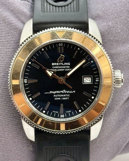 Breitling Superocean 42MM Black Dial Rubber Strap (U17321)