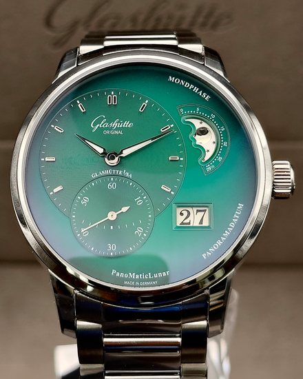 2026 Glashütte Original PanoMaticLunar 40MM Green Dial Steel Bracelet (1-90-02-13-32-70)