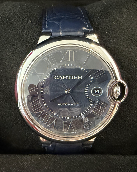 2020 Cartier Ballon Bleu 42.1MM Blue Dial Leather Strap (WSBB0025)