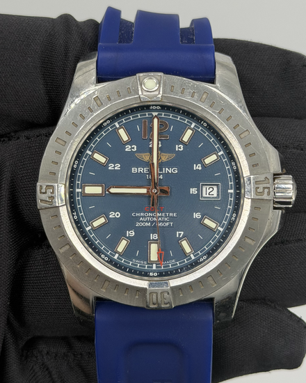 2016 Breitling Colt 44MM Blue Dial Aftermarket Rubber Strap (A17388)