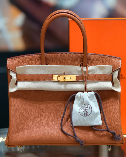 2023 Hermès Birkin 30 4.25 x 9.5 x 11.75IN Leather Gold-Tone Hardware Leather Strap (30)