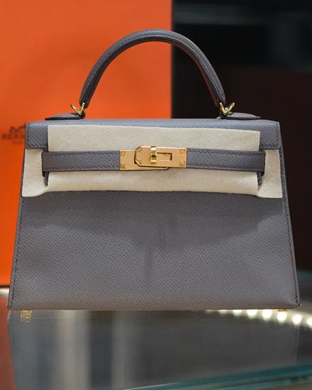 2021 Hermès Kelly Mini II Sellier 7.5 x 5 x 2.25IN Etain Epsom Leather Gold-Tone Hardware (20)