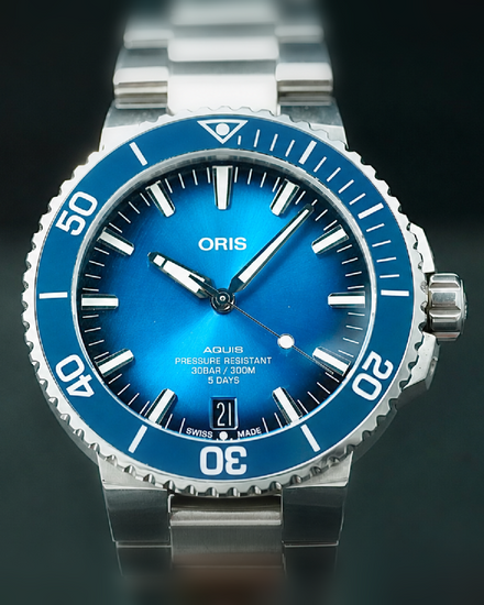 2022 Oris Aquis Date Calibre 400 43.5MM Blue Dial Steel Bracelet (01 400 7763 4135)