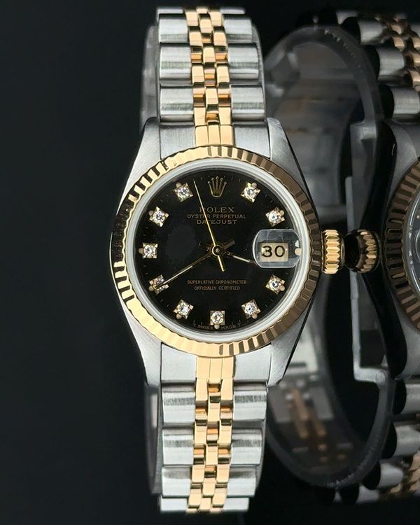 1987 Rolex Lady-Datejust 26MM Black Dial Two-Tone Jubilee Bracelet (69173)