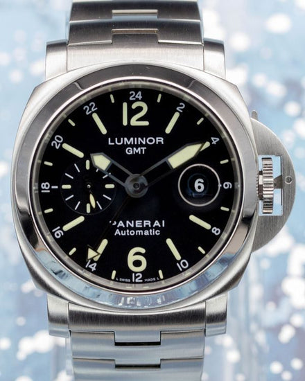 2010 Panerai Luminor GMT L.E. 44MM Black Dial Steel Bracelet (PAM00297)