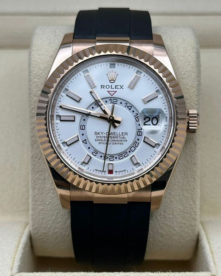 2023 Rolex Sky-Dweller 42MM White Dial Rubber Strap (336235)
