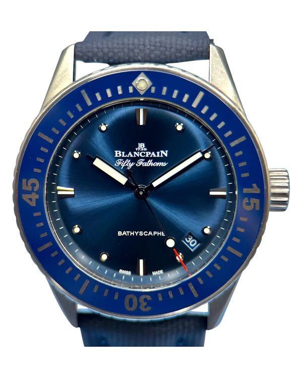 2020 Blancpain Fifty Fathoms 38MM Blue Dial Textile Strap (5100-1140-052A)