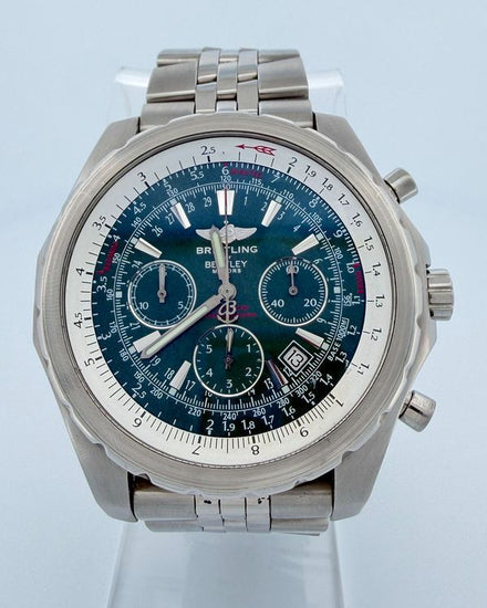 No Reserve - Breitling Bentley Motors Chronograph 49MM Black Dial Steel Bracelet (A25363)