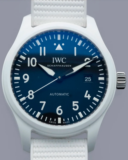 2025 IWC Schaffhausen Pilot Top Gun "Lake Tahoe" 41MM Black Dial Rubber Strap (IW328104)
