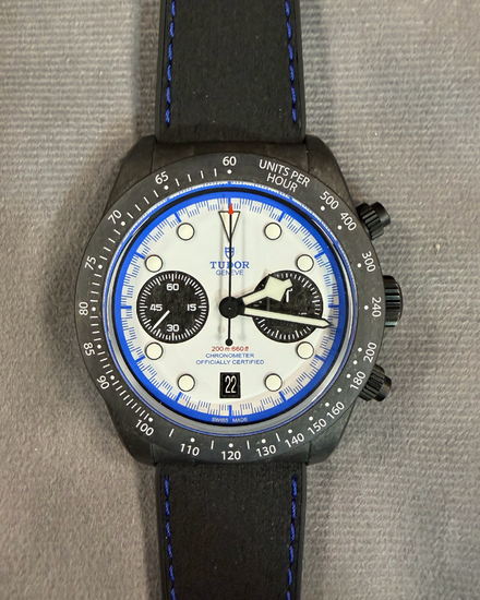 2025 Tudor Black Bay Chrono "Carbon 25" L.E. 42MM White Dial Leather Strap (79377KN)