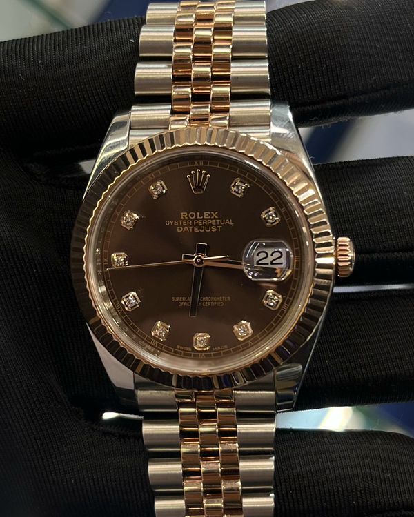 2017 Rolex Datejust 41MM Chocolate Dial Two-Tone Jubilee Bracelet (126331)