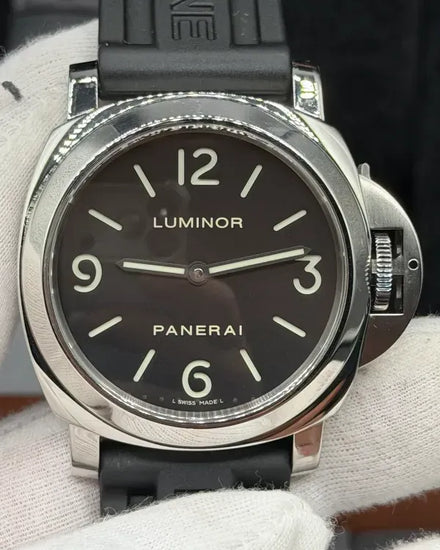 2014 Panerai Luminor Base 44MM Black Dial Rubber Strap (PAM00112)
