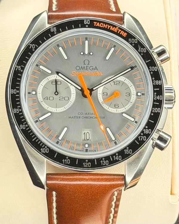Omega Speedmaster Racing 44.25MM Grey Dial Leather Strap (329.32.44.51.06.001)
