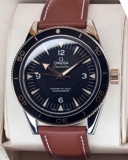 2018 Omega Seamaster 300 41MM Black Dial Leather Strap (233.22.41.21.01.002)