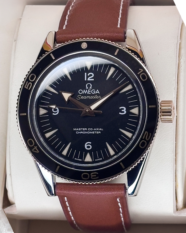 2018 Omega Seamaster 300 41MM Black Dial Leather Strap (233.22.41.21.01.002)