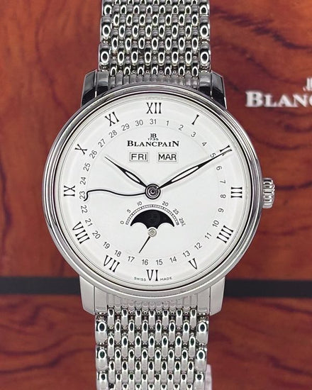 2023 Blancpain Villeret Quantième Complet 38MM White Dial Steel Bracelet (6264 1127 MMB)