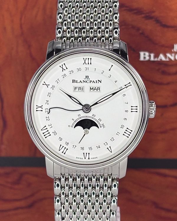 2023 Blancpain Villeret Quantième Complet 38MM White Dial Steel Bracelet (6264 1127 MMB)