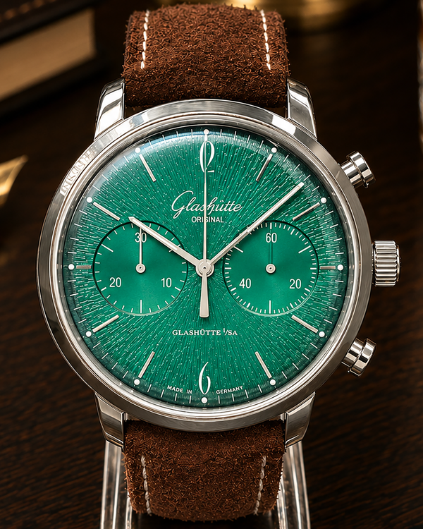 2023 Glashütte Original Sixties "Annual Edition" 42MM Green Dial Leather Strap (1-39-34-05-22-04)