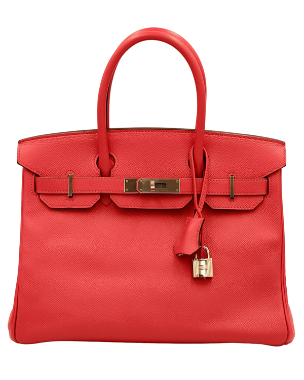 2017 Hermès Birkin 30 11.8 x 8.7 x 6.3IN Rouge Tomate Epsom Leather Palladium Hardware (Birkin 30)